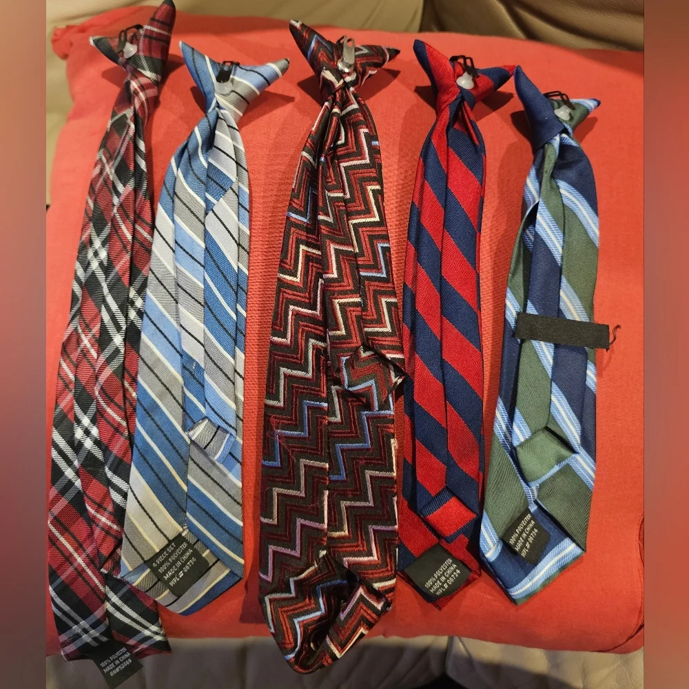 Stylish Kids Tie Set - Plaid, Chevron, and Striped Designs